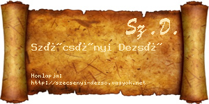 Szécsényi Dezső névjegykártya