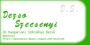 dezso szecsenyi business card