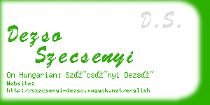 dezso szecsenyi business card